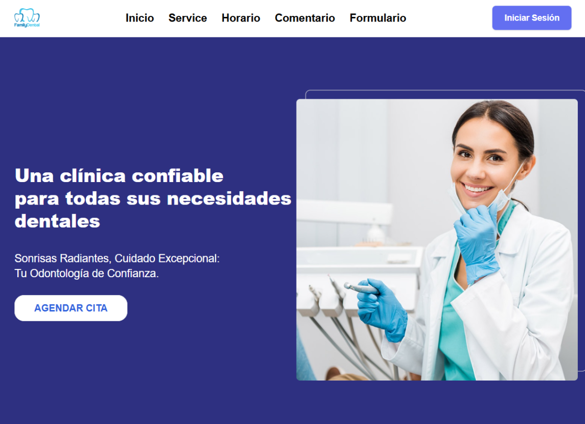 Pantalla de gestión de un sistema de reserva de citas médicas